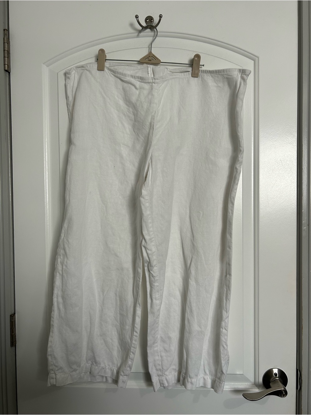 Eileen Fischer 100% Linen Capri Casual Linen-Blend Pants Size XL Chic Coastal